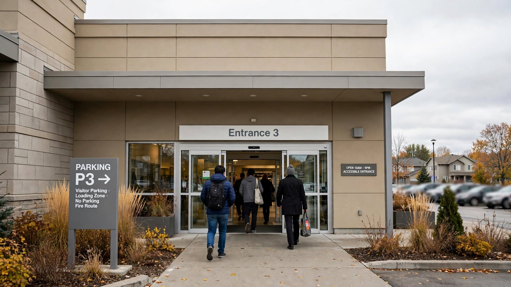 Mall entrance where applicants take the G1 test at the Brampton DriveTest centre